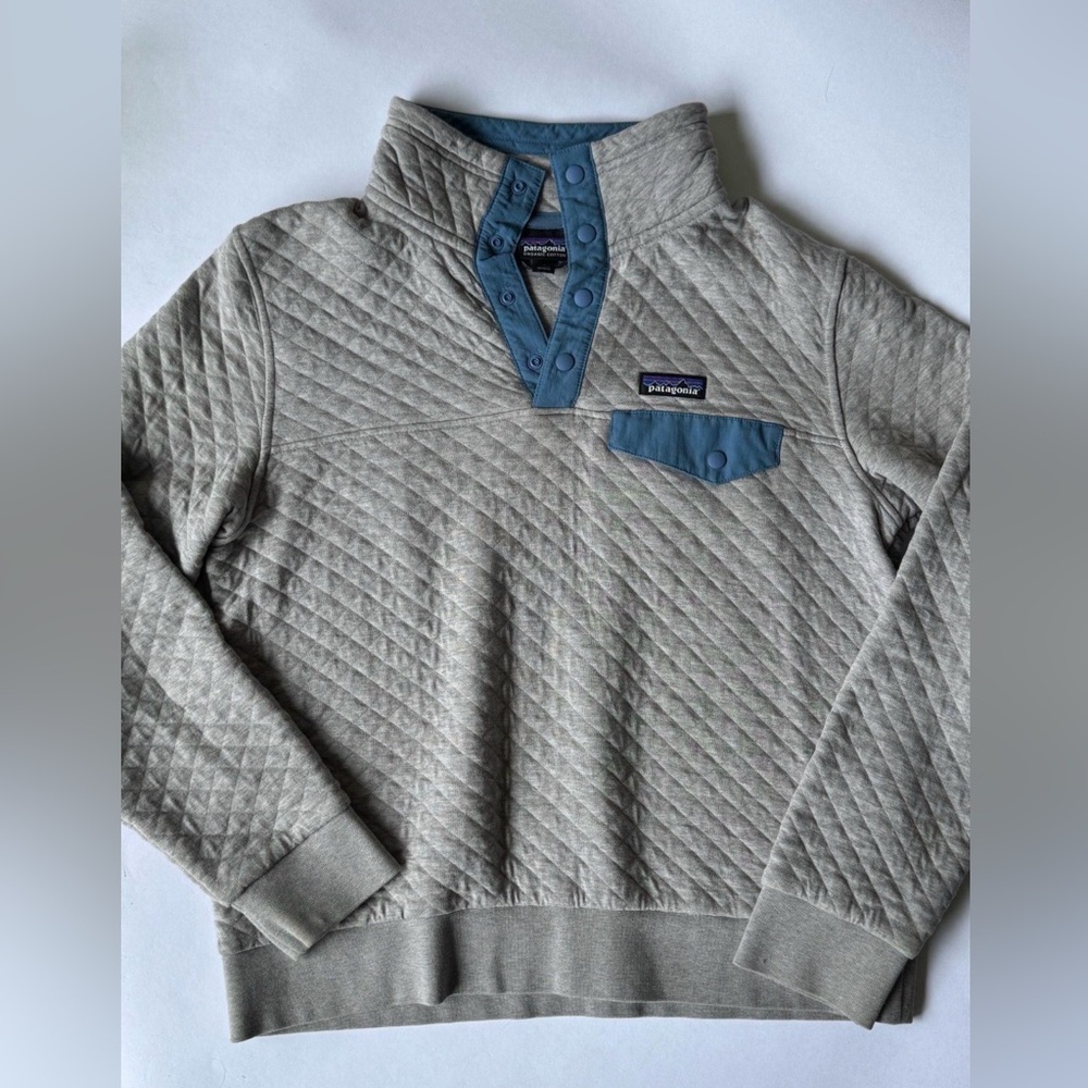 Patagonia Gray Organic Cotton Quilt Snap-T Pullover